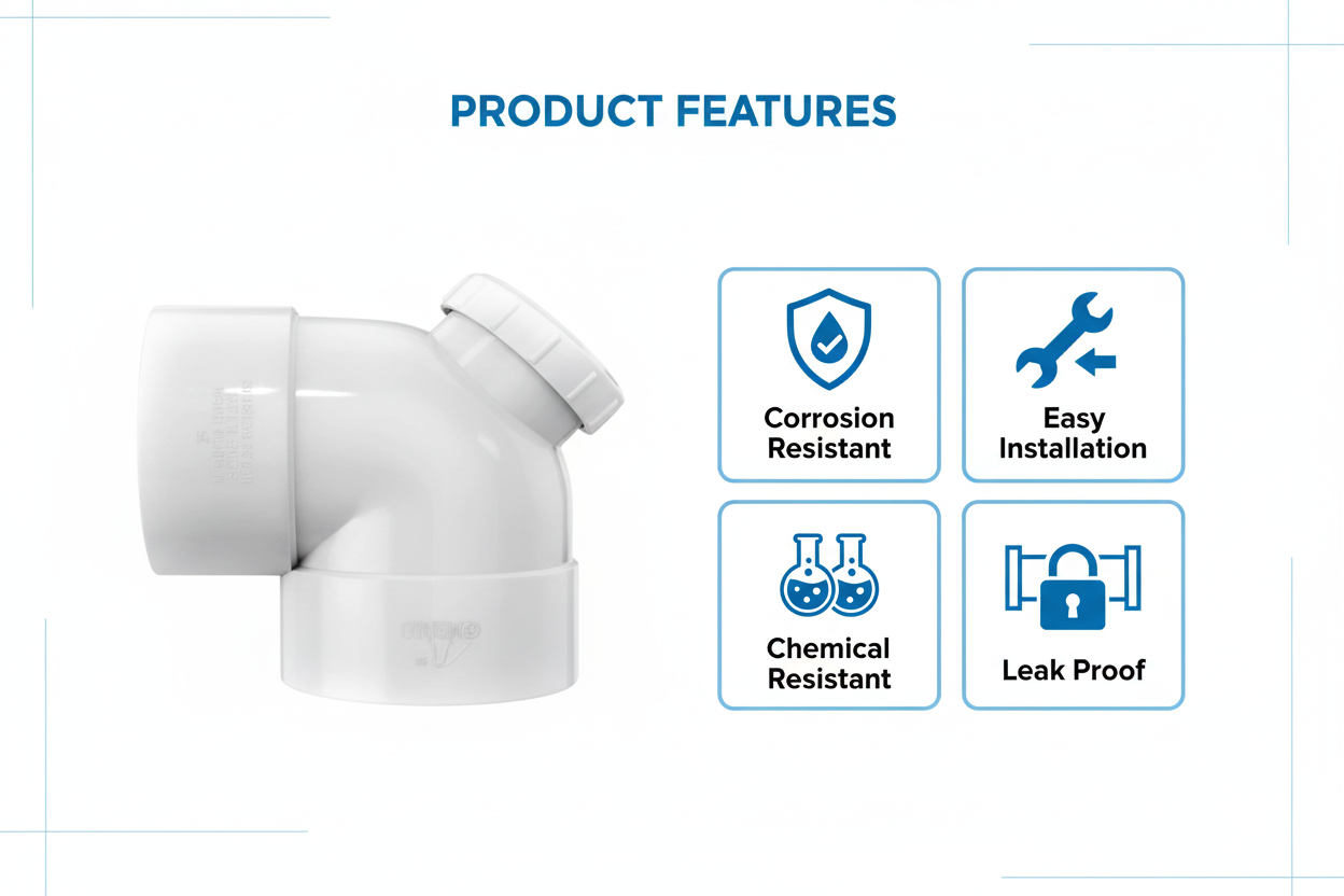 White UPVC P-Elbow Features - Corrosion Resistant, Easy Installation, Chemical Resistant, Leak Proof