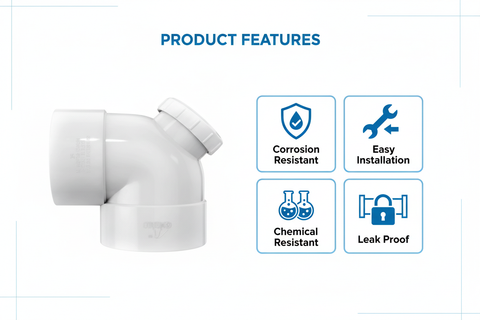 White UPVC P-Elbow Features - Corrosion Resistant, Easy Installation, Chemical Resistant, Leak Proof