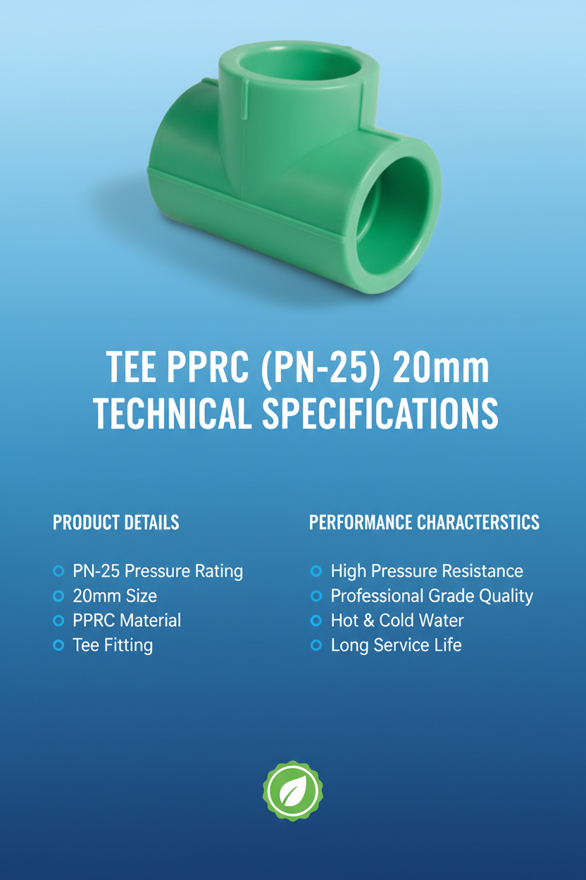 Tee PPRC PN-25 20mm Technical Specifications