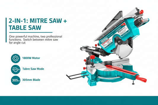 Total TMS43183051 2-in-1 Mitre Saw and Table Saw Function