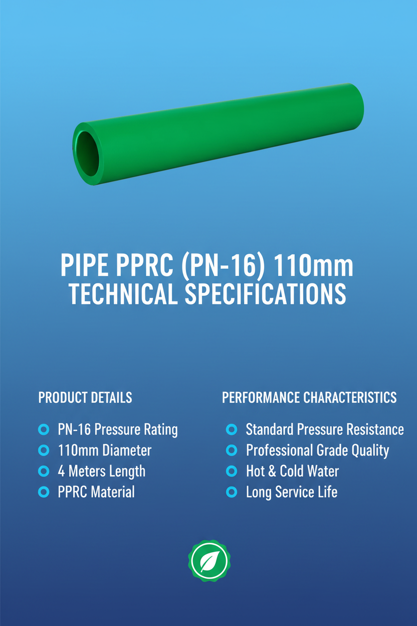 Pipe PPRC PN-16 110mm Technical Specifications