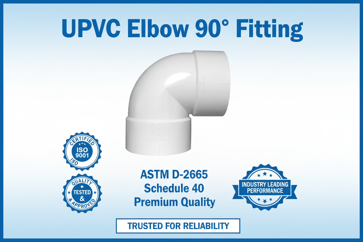 UPVC Elbow 90° Fitting - ASTM D-2665 Schedule 40 Premium Quality