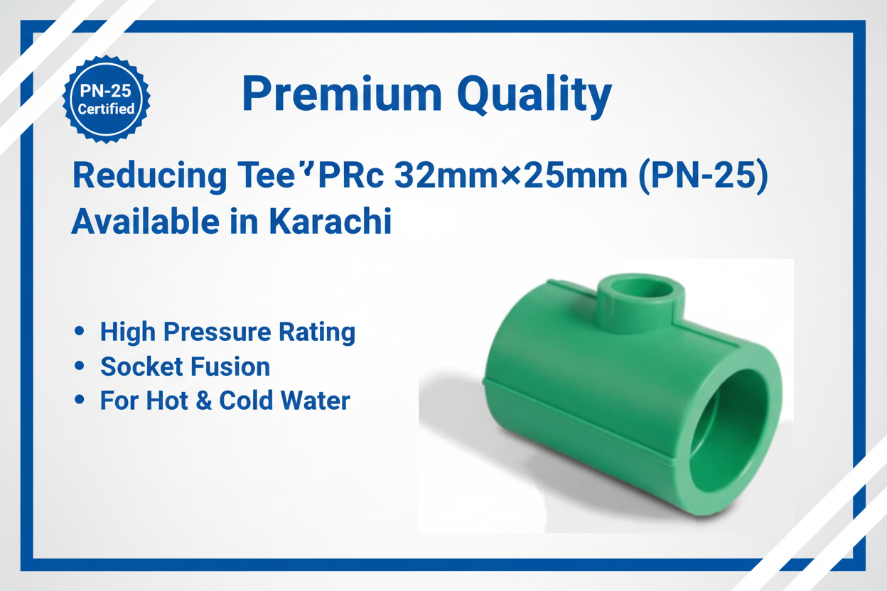 Reducing Tee PPRc 32mm×25mm (PN-25) - Available in Karachi