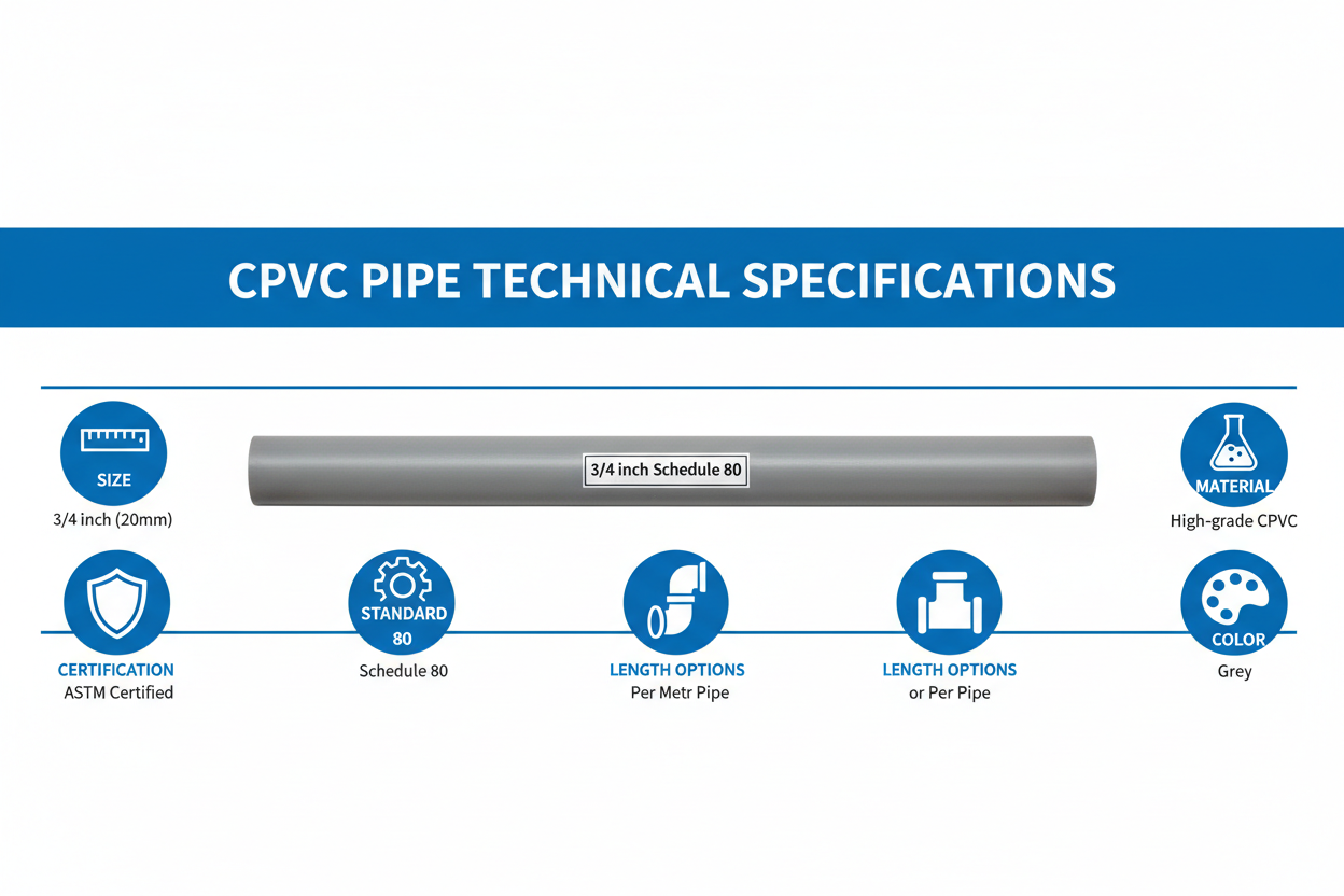 3/4 inch CPVC Schedule 80 Technical Specifications