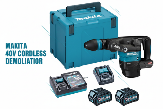 Makita 40V Cordless Demolition Hammer Hero Banner - Professional Product Display