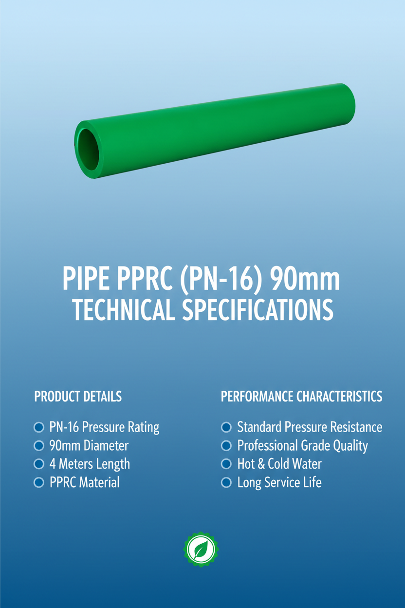 Pipe PPRC PN-16 90mm Technical Specifications