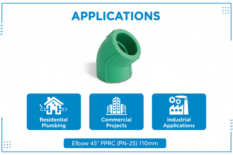 Elbow 45° PPRC PN-25 110mm Applications