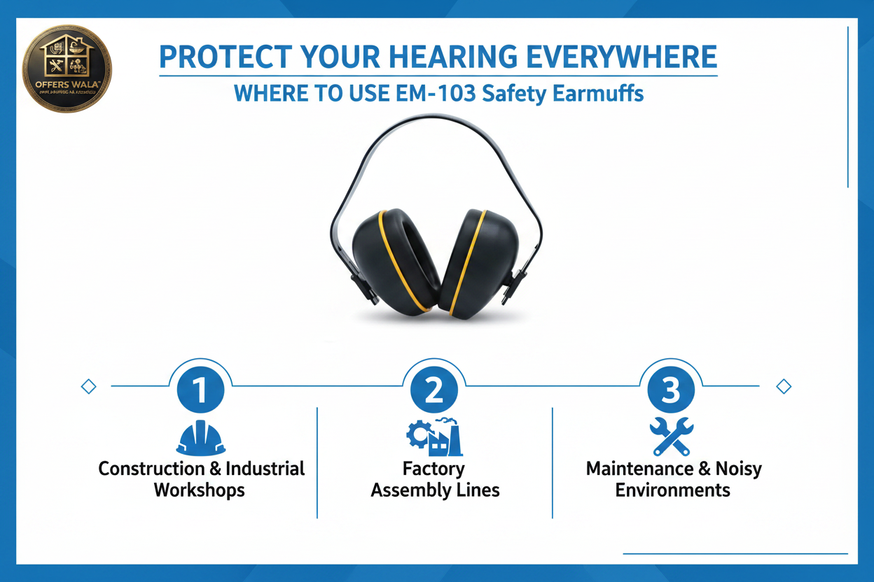 Safety Earmuff EM-103 Industries & Applications