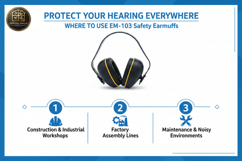Safety Earmuff EM-103 Industries & Applications