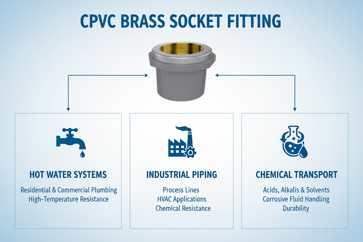 CPVC Brass Socket Applications - Hot Water Systems, Industrial Piping, Chemical Transport