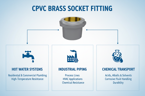 CPVC Brass Socket Applications - Hot Water Systems, Industrial Piping, Chemical Transport