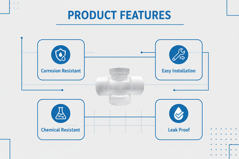White UPVC P-Tee Features - Corrosion Resistant, Easy Installation, Chemical Resistant, Leak Proof