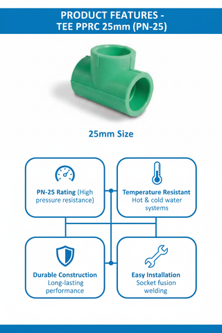 Tee PPRC PN-25 25mm Product Features