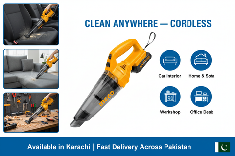 Ingco Cordless Vacuum Use Cases - Car Home Workshop Office