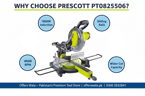 Why Choose Prescott PT0825506 Sliding Miter Saw - Offers Wala Pakistan