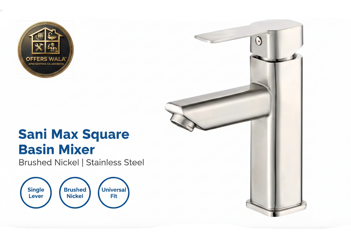 Sani Max Square Basin Mixer Hero Banner - Offers Wala