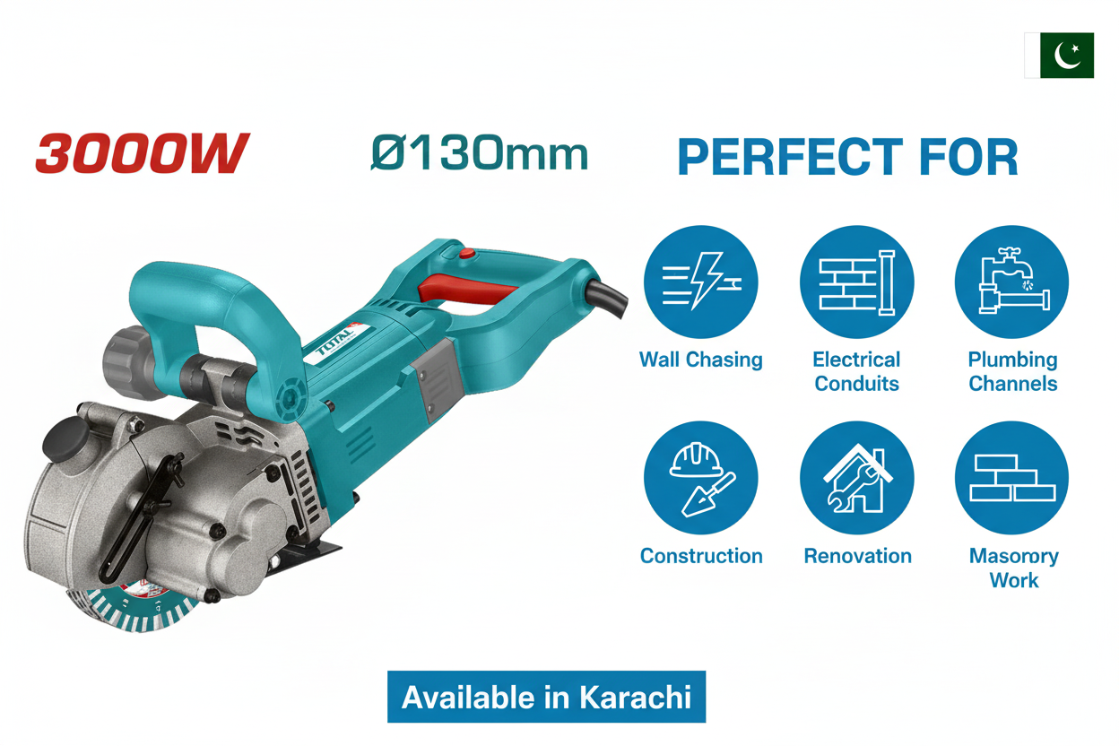 Total TWLC1301 Applications - Wall Chasing, Electrical Conduits, Plumbing Channels