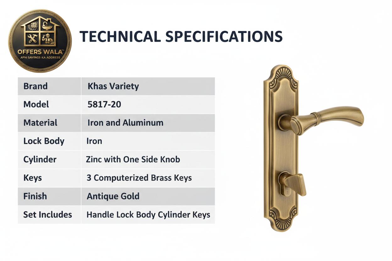 Khas Variety Lock Technical Specifications Panel