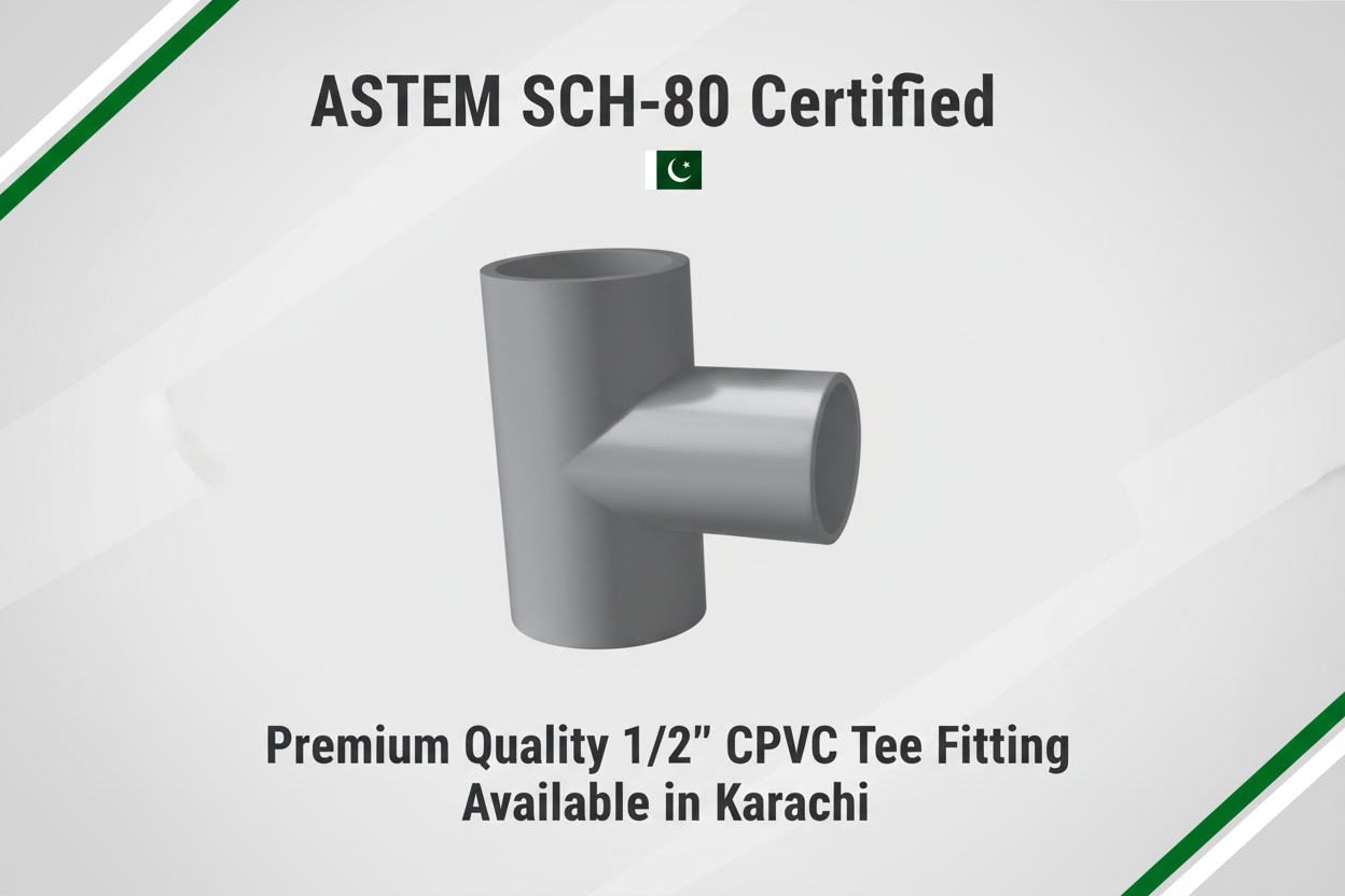 ASTM SCH-80 Certified - Premium Quality 1/2" CPVC Tee Available in Karachi