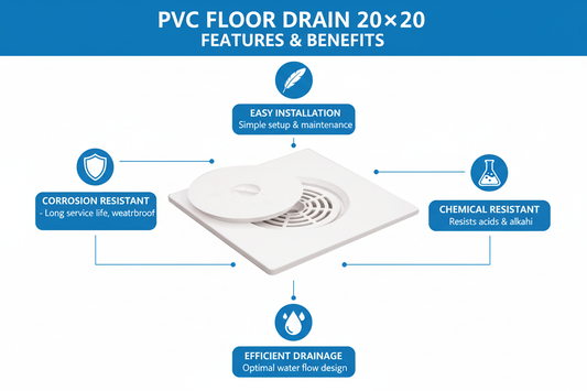 PVC Floor Drain 20×20 Features & Benefits - Corrosion Resistant, Easy Installation