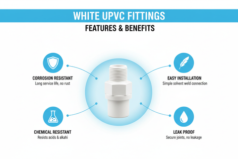 White UPVC V.Socket/Adapter Features - Corrosion Resistant, Easy Installation, Chemical Resistant, Leak Proof