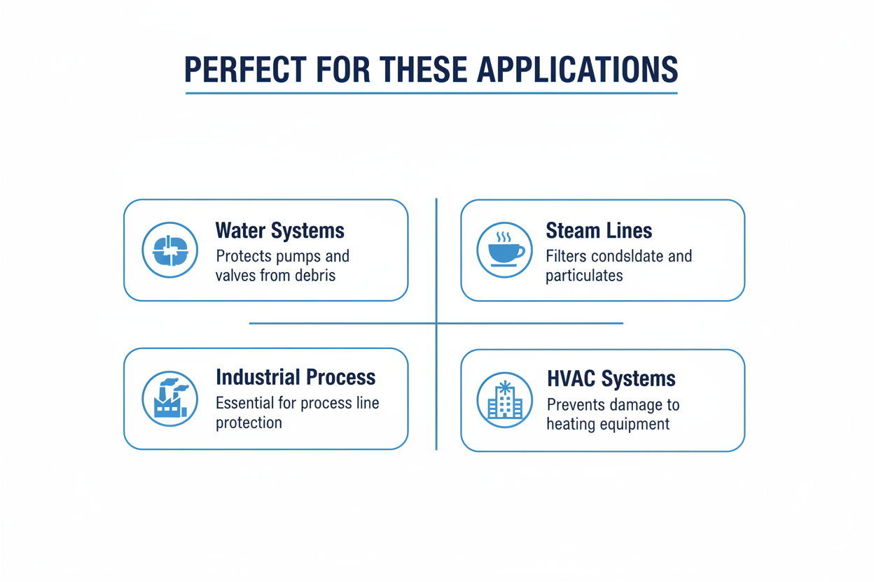 Perfect applications - water systems, steam lines, industrial process, HVAC systems
