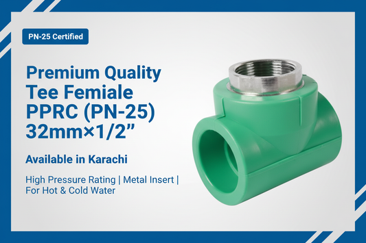 Tee Female PPRC PN-25 32mm×1/2 inch Premium Quality Available in Karachi