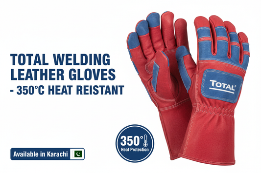 Total Welding Leather Gloves 16 inch - 350°C Heat Resistant Available in Karachi