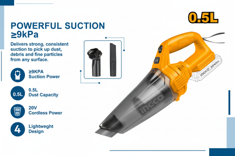 Ingco Vacuum 9kPa Suction Power Feature