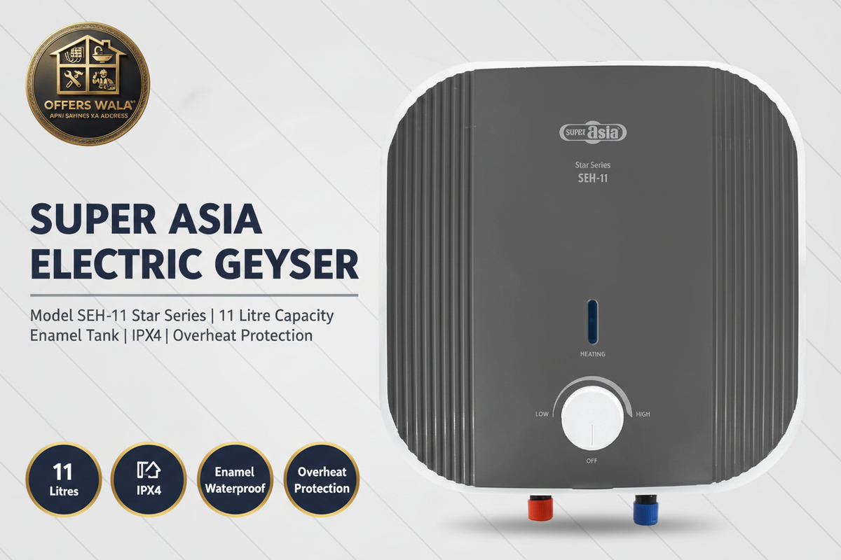 Super Asia SEH-11 Electric Geyser – Hero Banner A+ Image