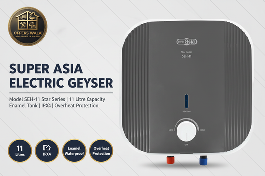 Super Asia SEH-11 Electric Geyser – Hero Banner A+ Image