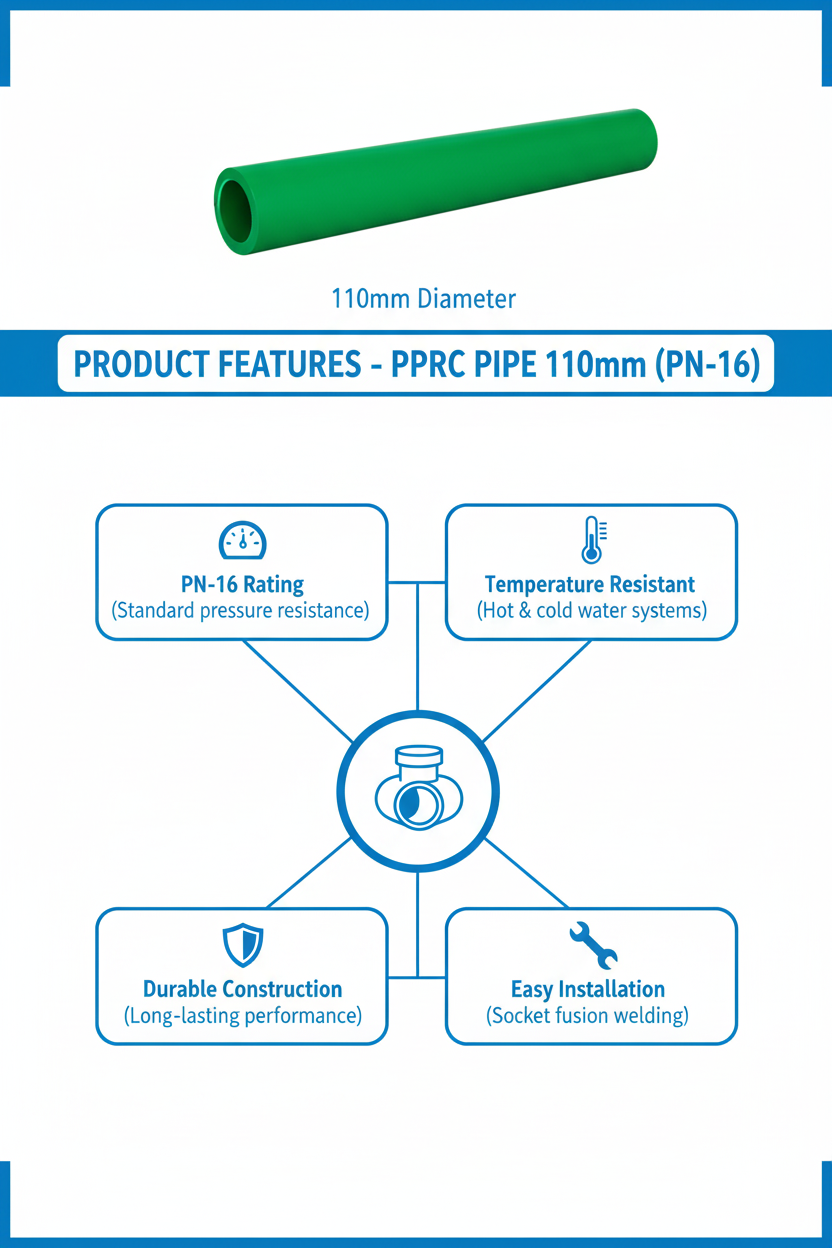 Pipe PPRC PN-16 110mm Product Features
