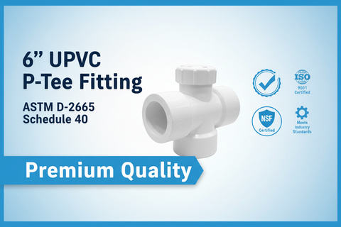 UPVC P-Tee Fitting - ASTM D-2665 Schedule 40 Premium Quality