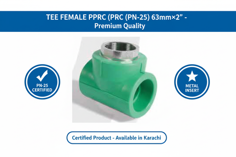 Tee Female PPRC PN-25 63mm×2 inch Quality Certification