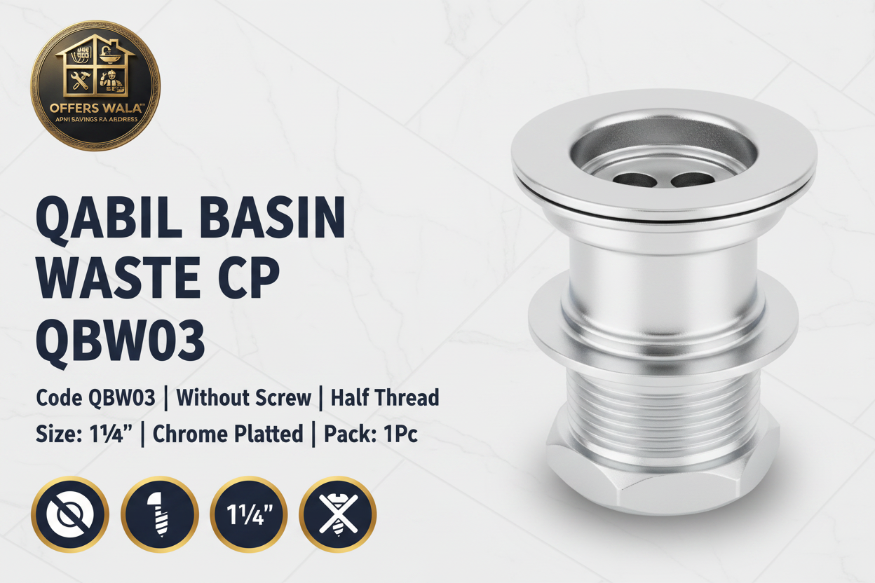 Qabil QBW03 Basin Waste CP – Hero Banner A+ Image