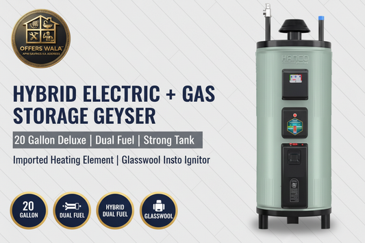 20-GL Deluxe Hybrid Electric + Gas Geyser – Hero Banner A+ Image