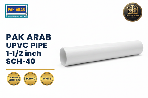 Pak Arab UPVC Pipe 1-1/2 inch SCH-40 White Hero Banner