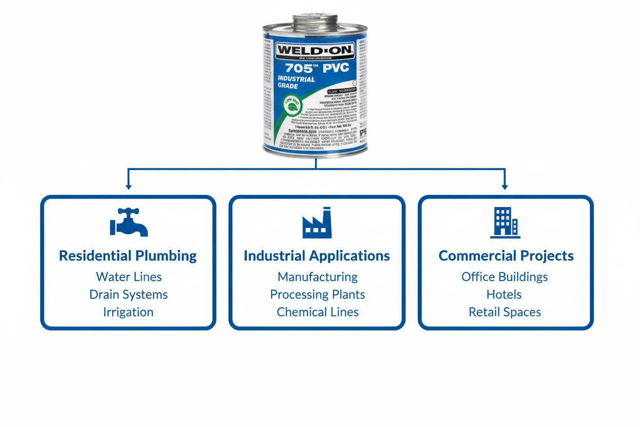 Application use cases - Residential Plumbing, Industrial Applications, Commercial Projects