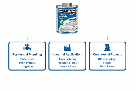 Application use cases - Residential Plumbing, Industrial Applications, Commercial Projects