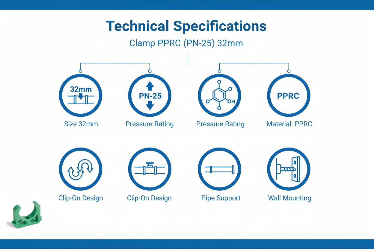 Clamp PPRC PN-25 32mm Technical Specifications