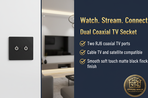 Dual Coaxial TV Socket Lifestyle – A+ Lifestyle Panel