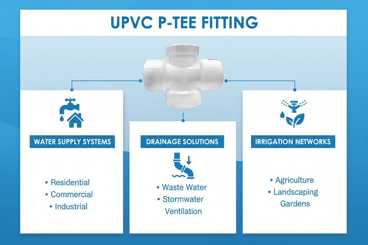 UPVC P-Tee Applications - Water Supply, Drainage, Irrigation Systems