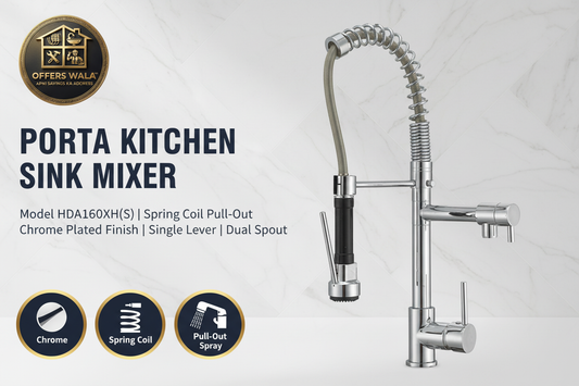 PORTA HDA160XH(S) Kitchen Sink Mixer – Hero Banner A+ Image