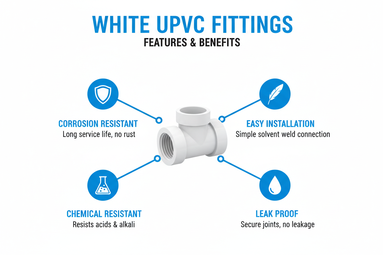 White UPVC Fittings Features and Benefits