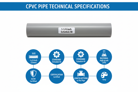 1-1/4 inch CPVC Schedule 40 Technical Specifications