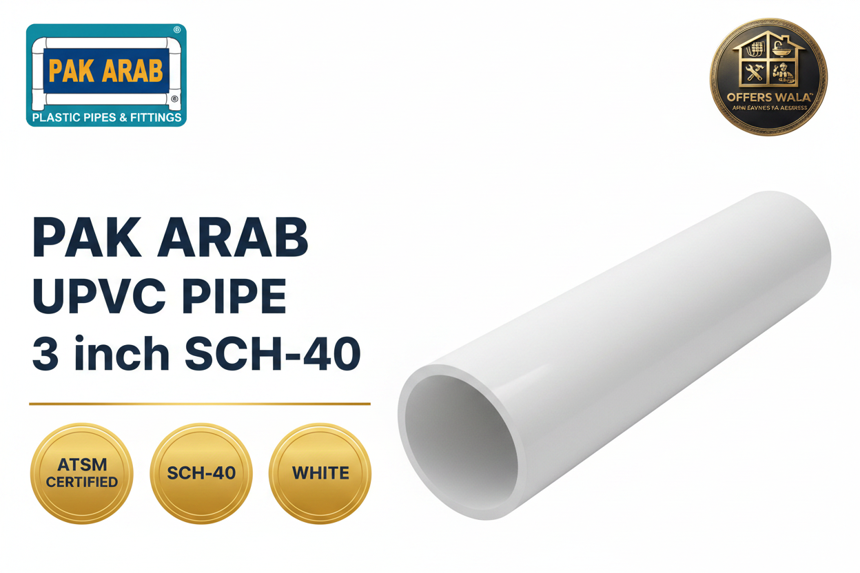Pak Arab UPVC Pipe 3 inch SCH-40 White Hero Banner