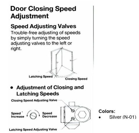 Newstar Door Closer 182 Silver – Horizontal Hydraulic | Standard & Parallel Install | Hold-Open Option | Made in Japan