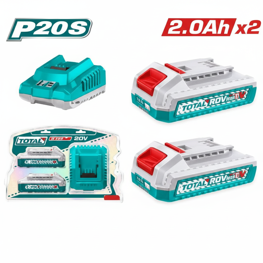 Total P20S 20V 2.0Ah Lithium-Ion Battery Pack and Fast Charger Kit TFBCPK2212 – Buy Online in Karachi