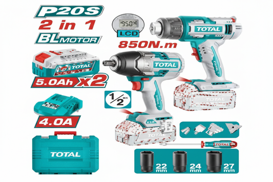TOTAL 20V Cordless Impact Wrench & Heat Gun Combo Kit – Buy Online in Karachi | Best Price & Fast Delivery