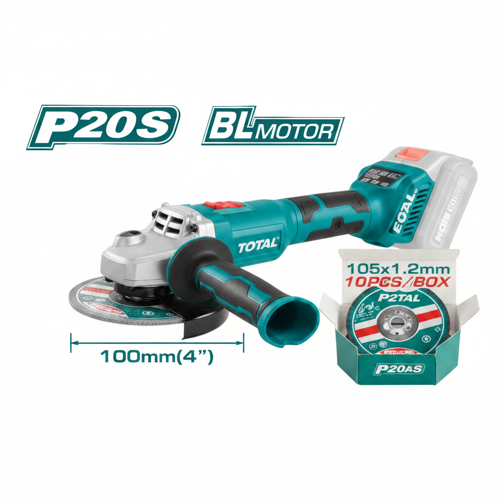 Brushless Angle Grinder in Karachi - Total 20V Li-Ion 100mm TAGLI20107 Power Tool for Cutting and Grinding